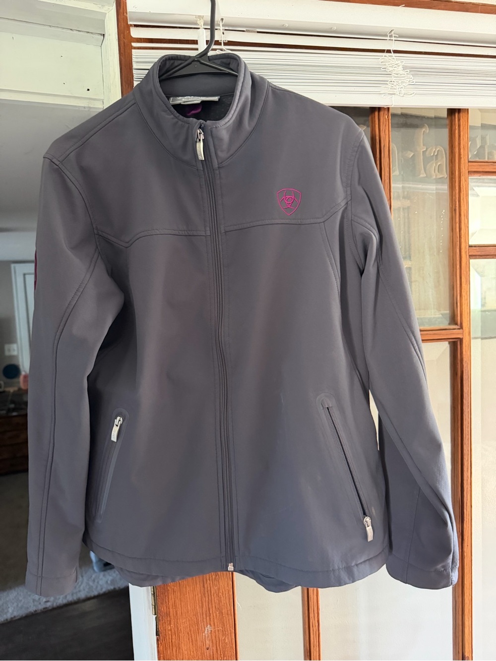 Ariat Women's Charcoal Softshell Jacket with Pink Logo